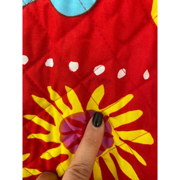 VTG MARIMEKKO Quilted Skirt Cotton XL Alicia Rosauer Y2K Early 00s Floral Grid - Picture 4 of 10